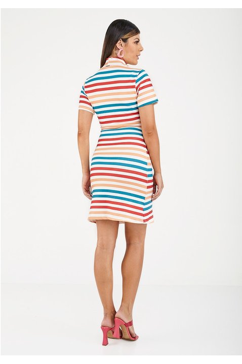 vestido malha estampado faixa fixa e laco imperio z costas