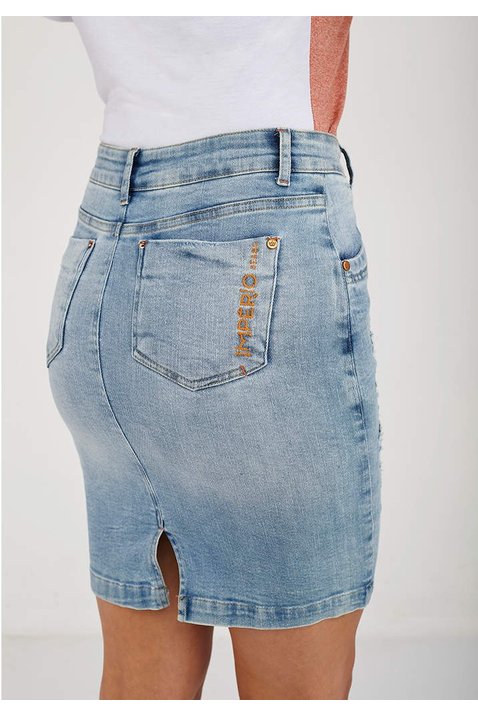 saia jeans lapis barra assimetrica imperio z costas