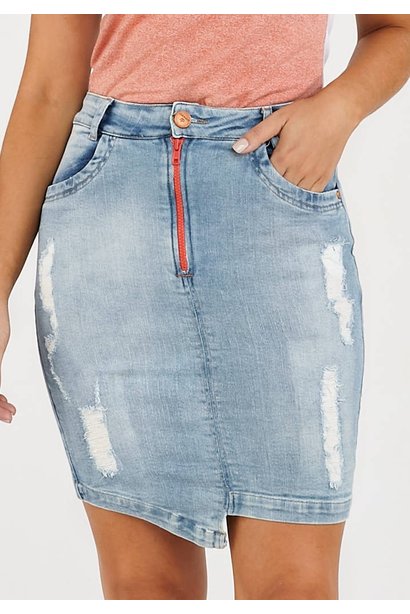 saia jeans lapis barra assimetrica imperio z