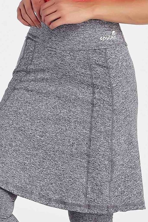 saia calca comprida mescla alta compressao moda fitness evangelica epulari frente detalhe costura