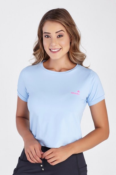 cropped azul bebe poliamida protecao uv50 epulari frente