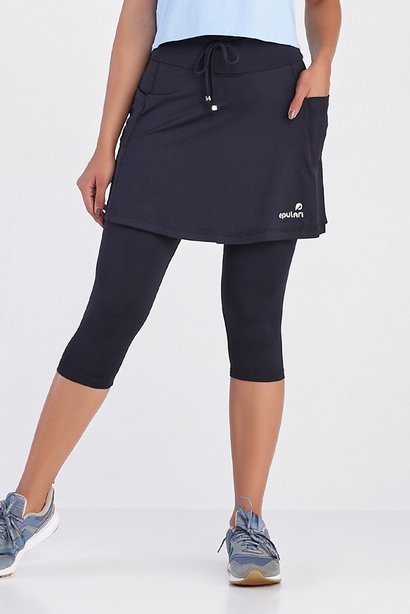 saia corsario preta poliamida moda fitness modesta epulari parte de baixo