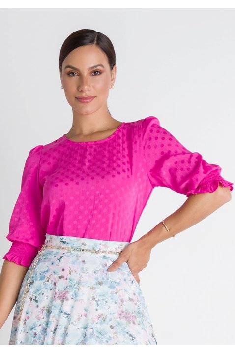 blusa silky youry poas pink ruth lekazis