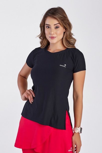 blusa preta manga curta para academia poliamida dry fit epulari 1