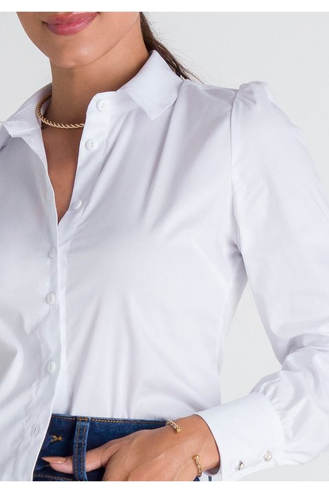 Com Camisa Roupa Social Branca Feminina Camisa Social Feminina