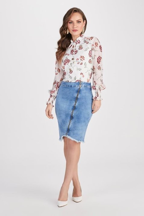 saia lapis com barra assimetrica desfiada titanium jeans 4