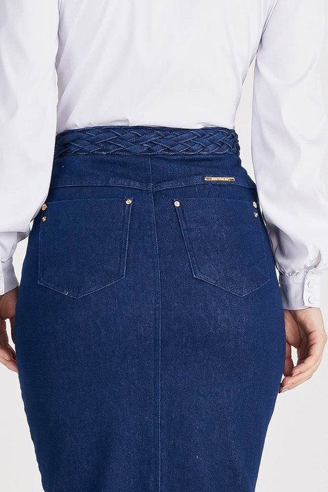 saia jeans reta midi 8