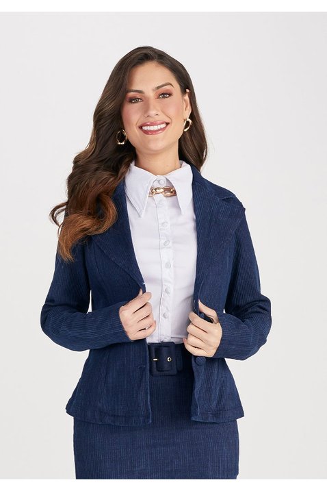 blazer jeans com botoes encapados titanium jeans cima