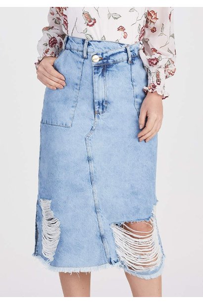 saia evase jeans sustentavel cos deslocado titanium jeans baixo