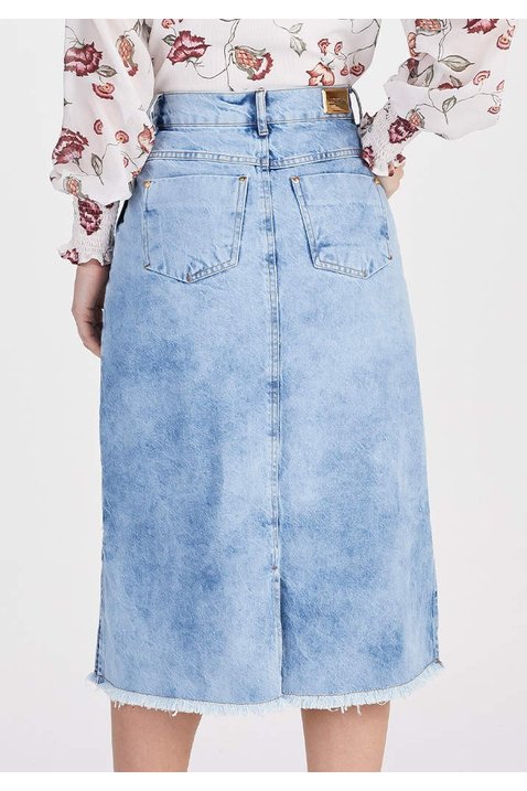 saia evase jeans sustentavel cos deslocado titanium jeans costas baixo