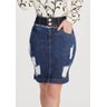 saia jeans com puidos e fusionados titanium jeans baixo