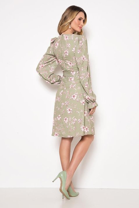vestido evase manga longa crepe estampa exclusiva laura rosa 5