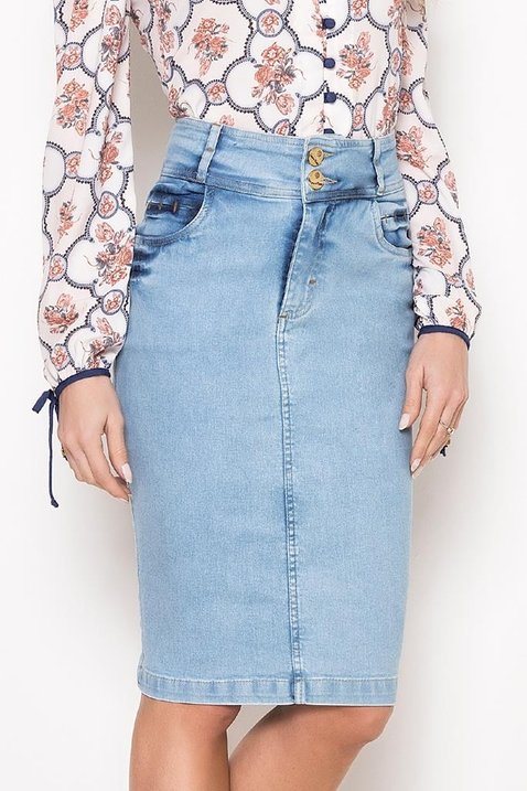 saia tradicional jeans azul claro laura rosa 1