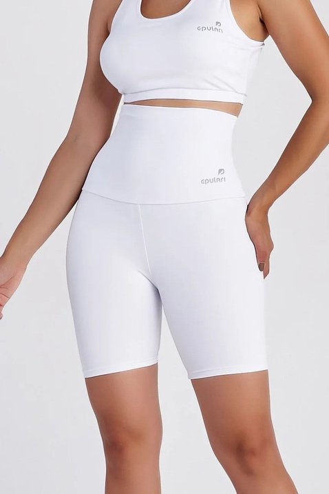 shorts modelador branco poliamida alta compressao epulari10 easy resize com