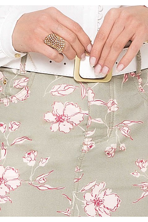 saia sarja estampa exclusiva laura rosa baixo detalhe zoom