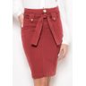 saia vermelha sarja com faixa laura rosa baixo