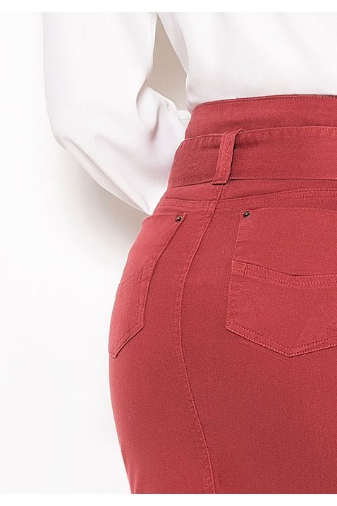 saia vermelha sarja com faixa laura rosa costas baixo detalhe