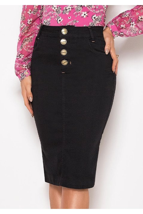 saia jeans black sustentavel laura rosa baixo