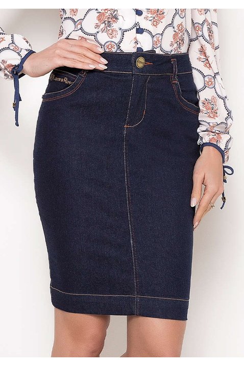 saia tradicional jeans marinho laura rosa baixo