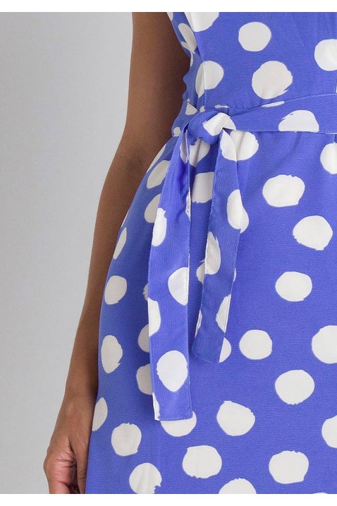 Vestido Poás Azul Em Crepe Cristielly Lekazis