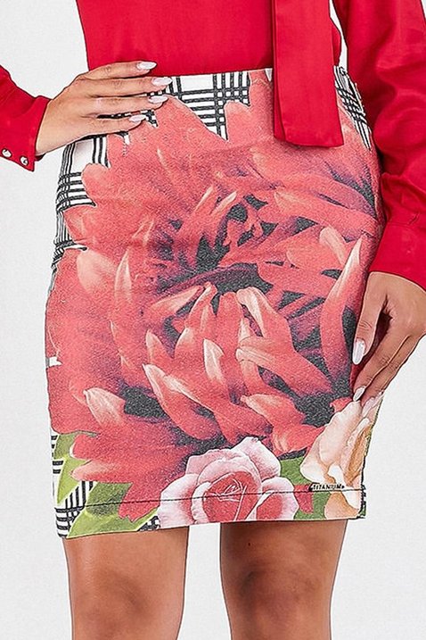 saia sarja reta estampa floral titanium jeans 2 reduzida