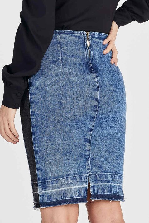 saia jeans detalhe lateral preto 12