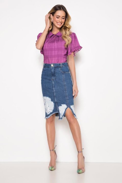 saia tradicional jeans assimetrica com puidos laura rosa 4 reduzida