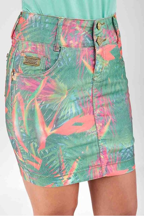 saia sarja curta estampa exclusiva titanium jeans frente