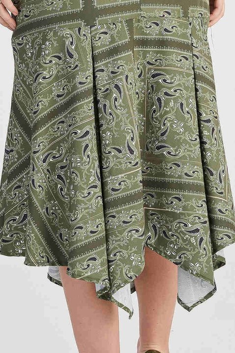 saia verde estampada assimetrica 1