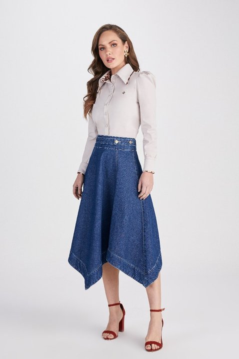 saia jeans assimetrica 2