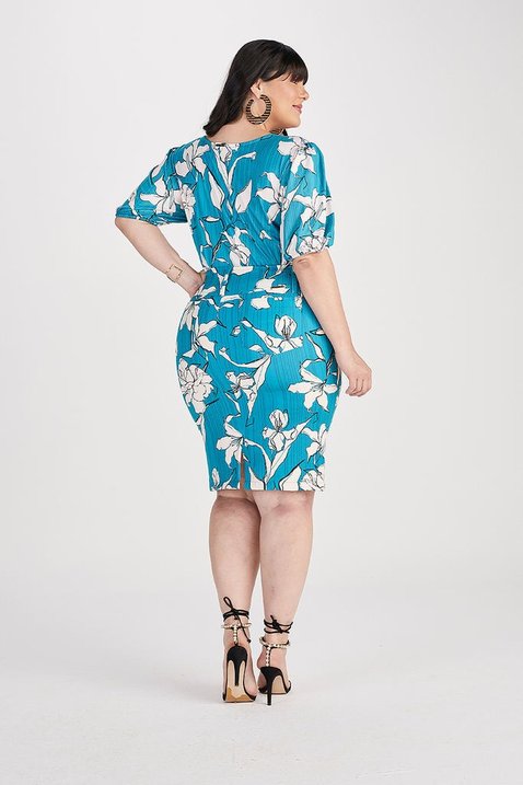 saia azul estampada reta 7