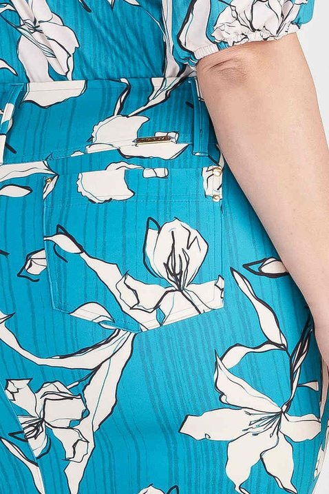 saia azul estampada reta 10