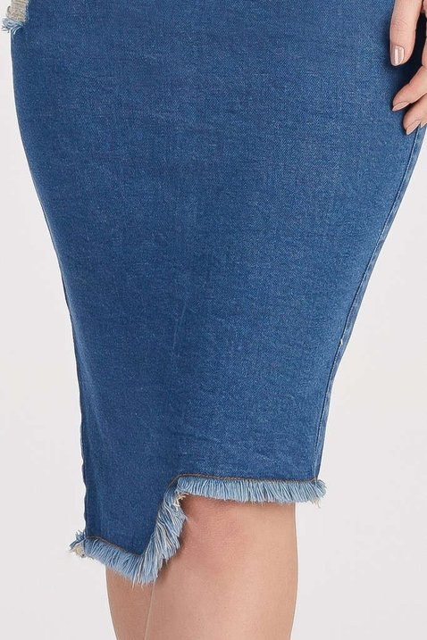 saia jeans barra desfiada assimetrica 6