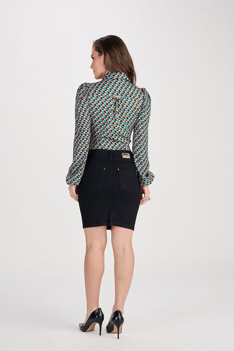 saia jeans preta curta 5