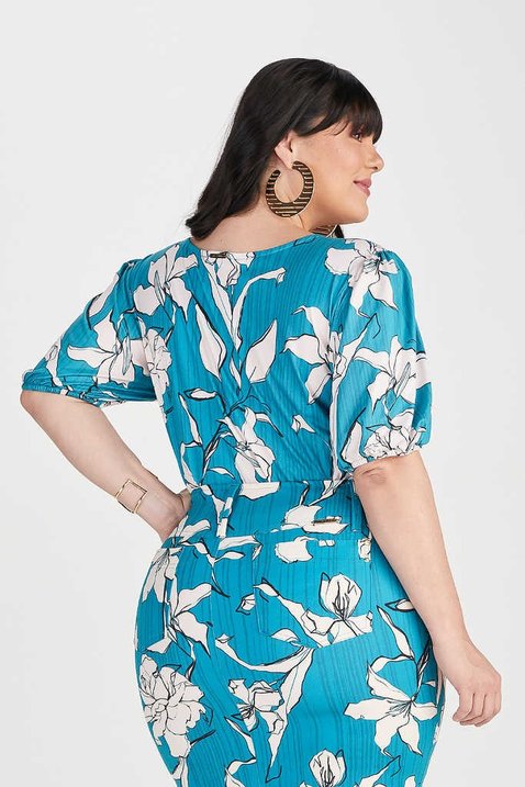 blusa azul estampada 5