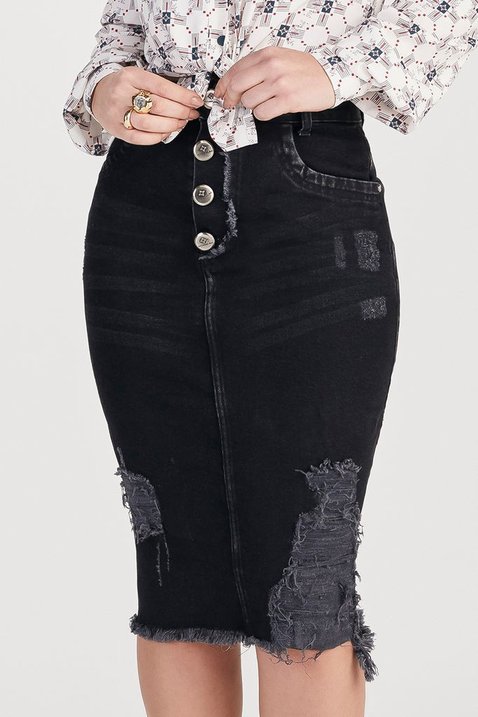 saia jeans preta 10