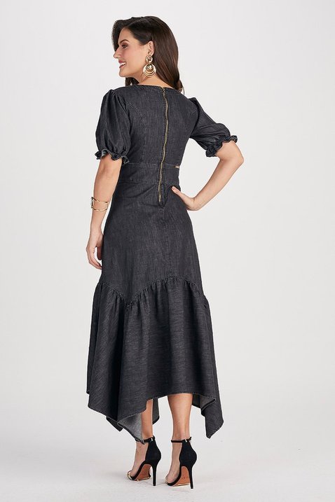 vestido midi preto titanium jeans 6 easy resize com