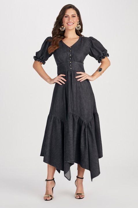 vestido midi preto titanium jeans 2 easy resize com