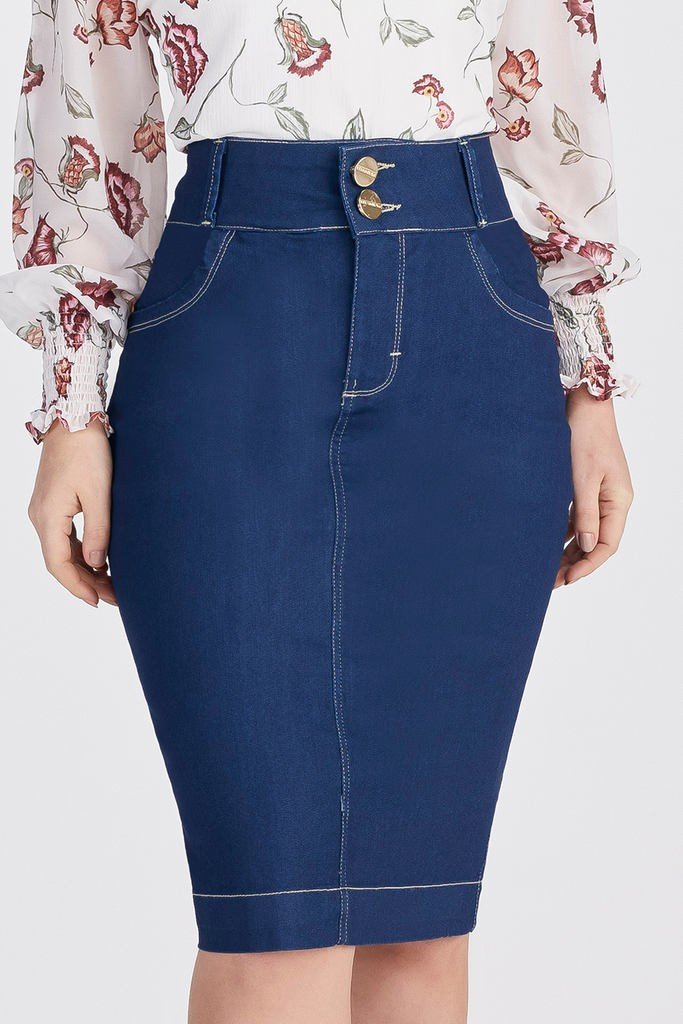 Saia shops jeans midi lapis