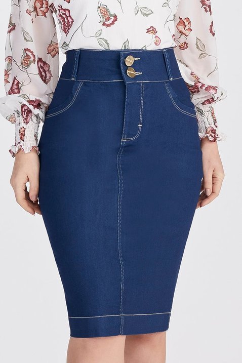 saia jeans lapis 2