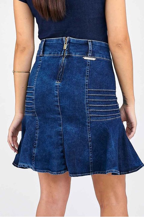 saia sino com pregas jeans laura rosa costas