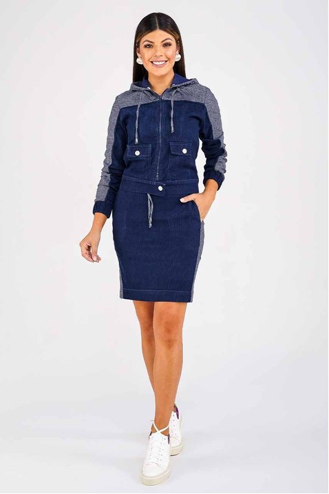 saia lapis jeans detalhe cinza imperio z frente corpo