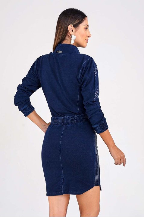 saia lapis denim aplicacao de gel com glitter imperio z costas inteira