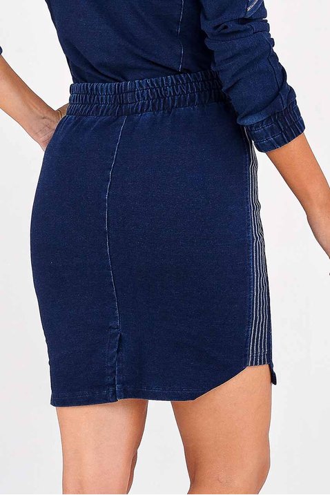 saia lapis denim aplicacao de gel com glitter imperio z costas