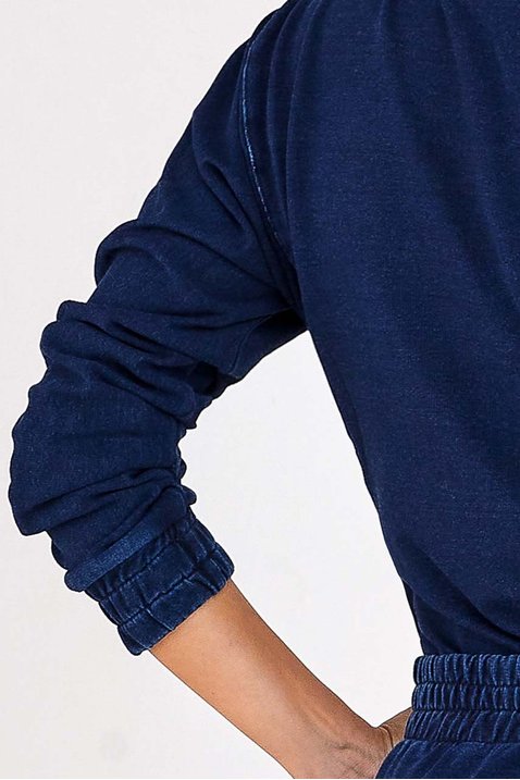 blusa malha denim aplicacao de gel em glitter imperio z costas detalhe baixo