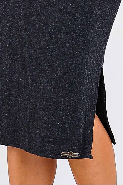 saia lapis midi preto malha imperio z frente detalhe baixo