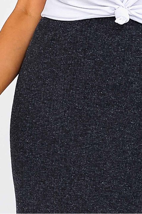 saia lapis midi preto malha imperio z frente detalhe