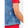 colete feminino jeans detalhes desfiados imperio z costas detalhe baixo