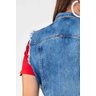 colete feminino jeans detalhes desfiados imperio z costas detalhe