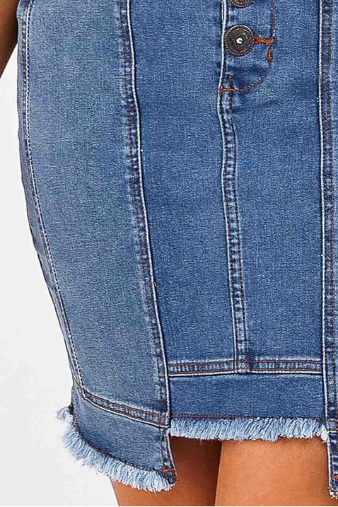 saia jeans recorte frontal diferenciado imperio z frente baixo